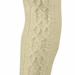 LO Brands Ivory Cable Knit Thigh High Socks