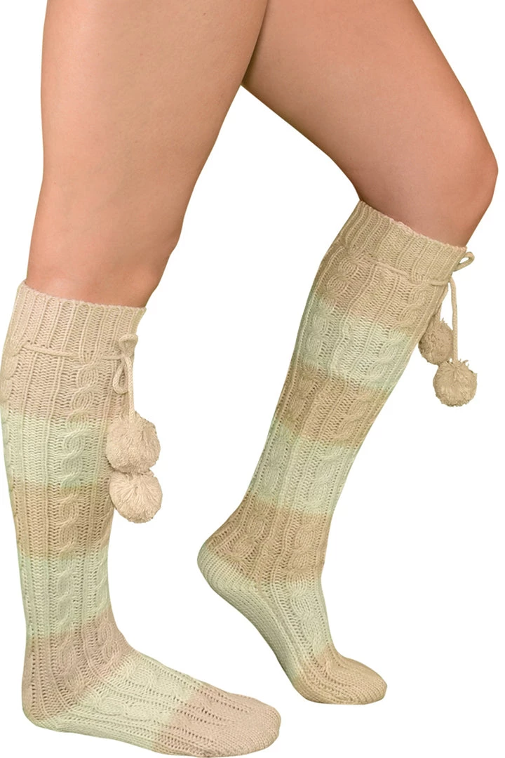 LO Brands Knit Pom Pom Knee High Socks 3 LO Brands Knit Pom Pom Knee High Socks