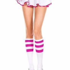Music Legs Hosiery Triple Striped Knee High Socks 37 Music Legs Hosiery Triple Striped Knee High Socks