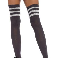 Leg Avenue Striped Thigh High Stockings Hosiery 22 Leg Avenue Striped Thigh High Stockings Hosiery