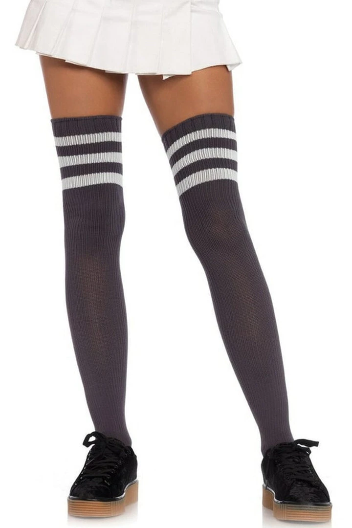 Leg Avenue Striped Thigh High Stockings Hosiery 10 Leg Avenue Striped Thigh High Stockings Hosiery