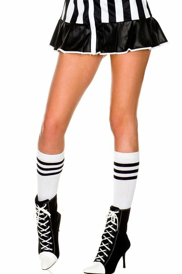 Music Legs Hosiery Triple Striped Knee High Socks 3 Music Legs Hosiery Triple Striped Knee High Socks