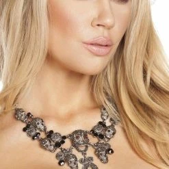 Roma Costume Skeleton Skull Necklace Accessories