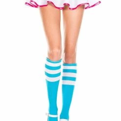Music Legs Hosiery Triple Striped Knee High Socks 32 Music Legs Hosiery Triple Striped Knee High Socks