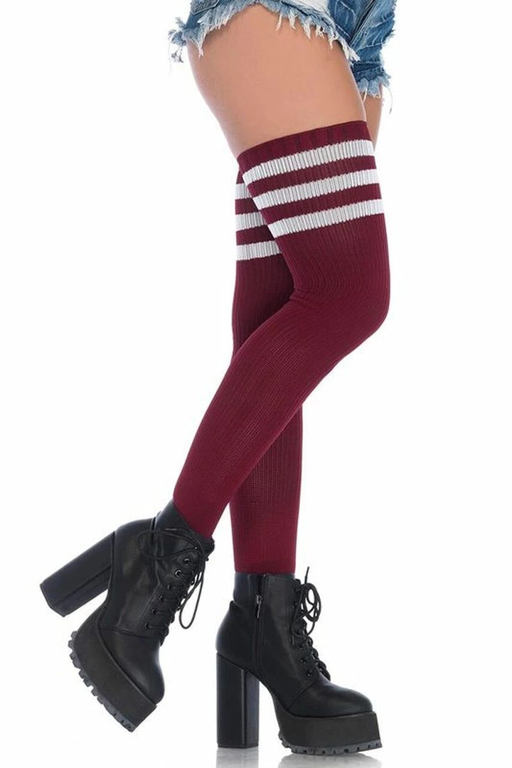 Leg Avenue Striped Thigh High Stockings Hosiery 7 Leg Avenue Striped Thigh High Stockings Hosiery