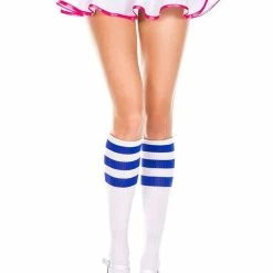Music Legs Hosiery Triple Striped Knee High Socks 42 Music Legs Hosiery Triple Striped Knee High Socks