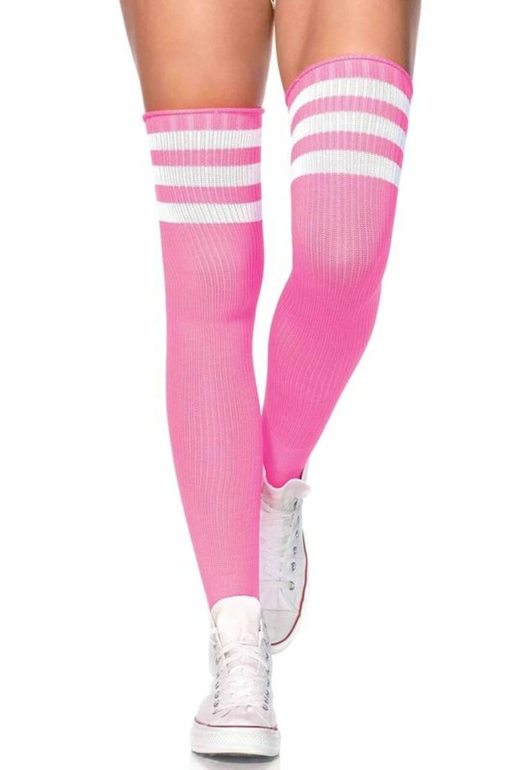 Leg Avenue Striped Thigh High Stockings Hosiery 4 Leg Avenue Striped Thigh High Stockings Hosiery