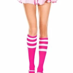 Music Legs Hosiery Triple Striped Knee High Socks 35 Music Legs Hosiery Triple Striped Knee High Socks