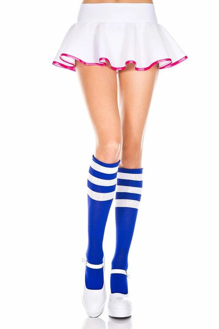 Music Legs Hosiery Triple Striped Knee High Socks 17 Music Legs Hosiery Triple Striped Knee High Socks