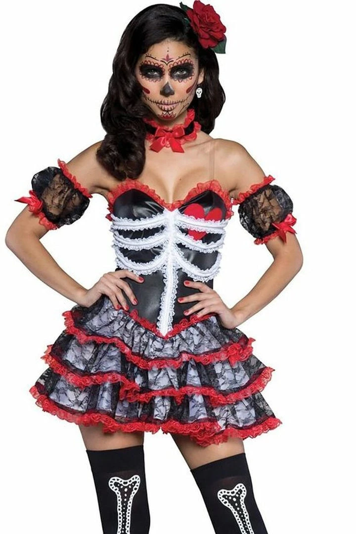 InCharacter Costumes Bone-Ita Dancer Day Of The Dead Costume 2 InCharacter Costumes Bone-Ita Dancer Day Of The Dead Costume