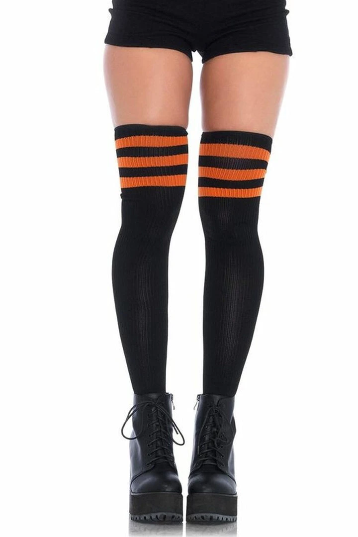 Leg Avenue Striped Thigh High Stockings Hosiery 8 Leg Avenue Striped Thigh High Stockings Hosiery