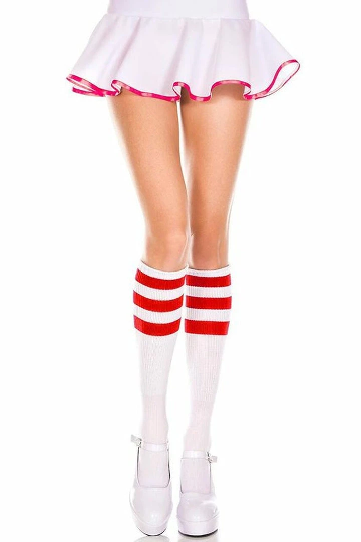 Music Legs Hosiery Triple Striped Knee High Socks 8 Music Legs Hosiery Triple Striped Knee High Socks