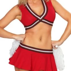 3WISHES Red Hot Sexy Cheerleading Costume