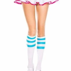 Music Legs Hosiery Triple Striped Knee High Socks 44 Music Legs Hosiery Triple Striped Knee High Socks