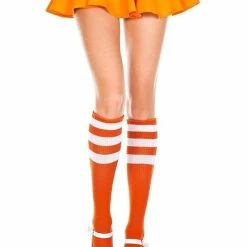 Music Legs Hosiery Triple Striped Knee High Socks 34 Music Legs Hosiery Triple Striped Knee High Socks
