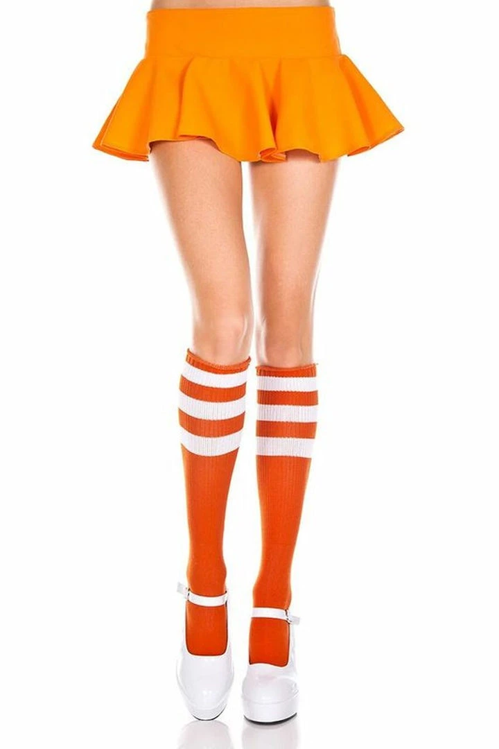 Music Legs Hosiery Triple Striped Knee High Socks 12 Music Legs Hosiery Triple Striped Knee High Socks