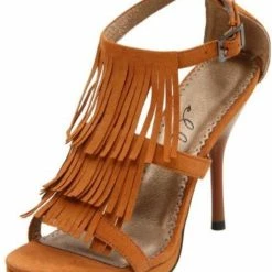 Ellie Shoes Fringe High Heel Fringe Sandals High Heels