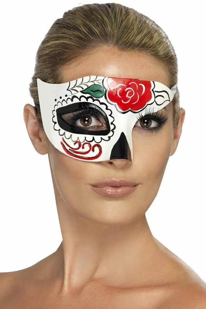 Smiffy's Day Of The Dead Half Mask Accessories 1 Smiffy's Day Of The Dead Half Mask Accessories