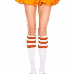 Music Legs Hosiery Triple Striped Knee High Socks 40 Music Legs Hosiery Triple Striped Knee High Socks