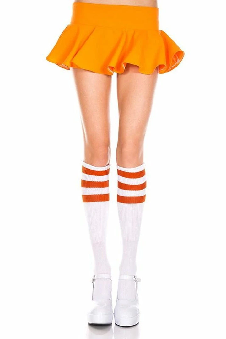 Music Legs Hosiery Triple Striped Knee High Socks 18 Music Legs Hosiery Triple Striped Knee High Socks