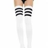 Leg Avenue Striped Thigh High Stockings Hosiery