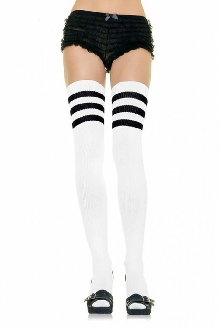 Leg Avenue Striped Thigh High Stockings Hosiery 1 Leg Avenue Striped Thigh High Stockings Hosiery