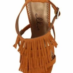 Ellie Shoes Fringe High Heel Fringe Sandals High Heels