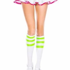 Music Legs Hosiery Triple Striped Knee High Socks 38 Music Legs Hosiery Triple Striped Knee High Socks