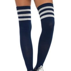 Leg Avenue Striped Thigh High Stockings Hosiery 21 Leg Avenue Striped Thigh High Stockings Hosiery
