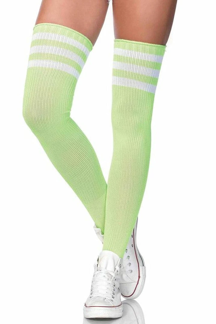 Leg Avenue Striped Thigh High Stockings Hosiery 6 Leg Avenue Striped Thigh High Stockings Hosiery