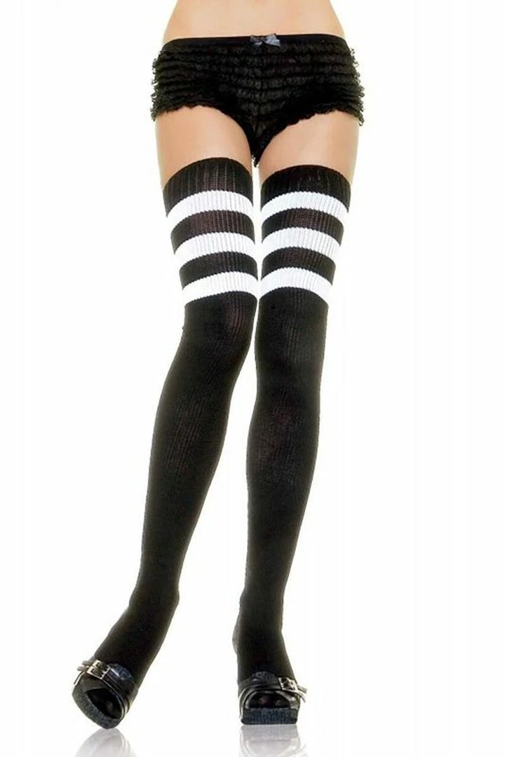 Leg Avenue Striped Thigh High Stockings Hosiery 3 Leg Avenue Striped Thigh High Stockings Hosiery