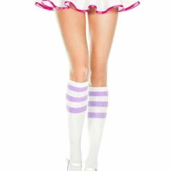 Music Legs Hosiery Triple Striped Knee High Socks 43 Music Legs Hosiery Triple Striped Knee High Socks