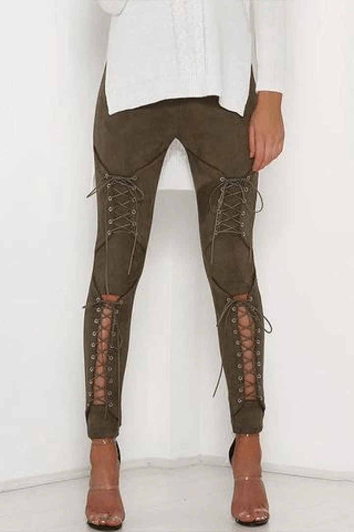 Bored Kitty Suede Lace Up Leggings 5 Bored Kitty Suede Lace Up Leggings