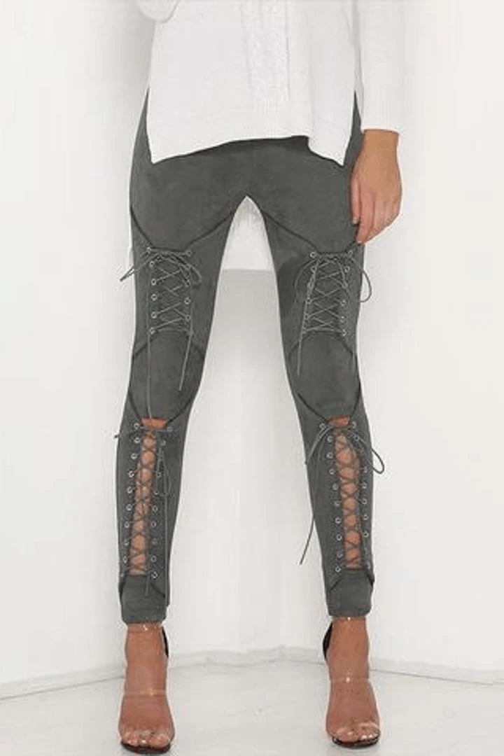 Bored Kitty Suede Lace Up Leggings 2 Bored Kitty Suede Lace Up Leggings