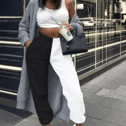 Bored Kitty Black And White Harem Pants