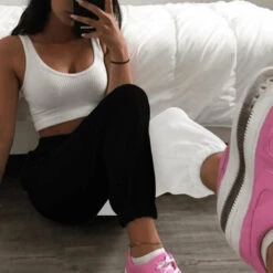 Bored Kitty Black And White Harem Pants