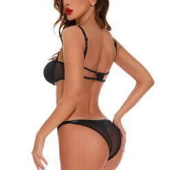 Coquette Satin And Bra Panty With Rhinestones Lingerie