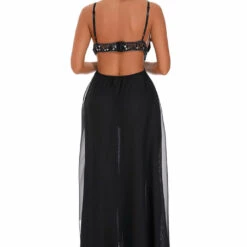 Coquette Beaded Trim Chiffon Gown 5 Coquette Beaded Trim Chiffon Gown