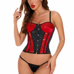 Coquette Red Sequin Bustier Lingerie