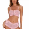 Coquette Lace Up Bralette And Boyshorts Lingerie