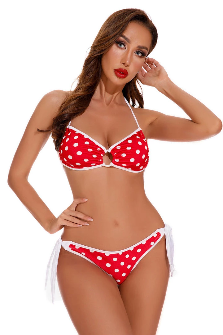 Coquette Red And White Polka Dot Bikini 1 Coquette Red And White Polka Dot Bikini