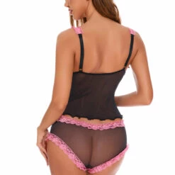 Coquette Black And Pink Bustier Set 5 Coquette Black And Pink Bustier Set