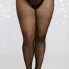 Dreamgirl Plus Size Knit Net Rhinestone Pantyhose