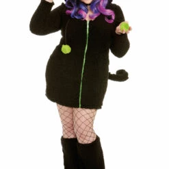 Dreamgirl Plus Size Fuzzy Black Cat Costume