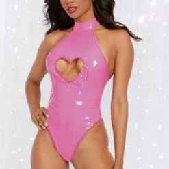 Dreamgirl Pink Vinyl Heart Teddy