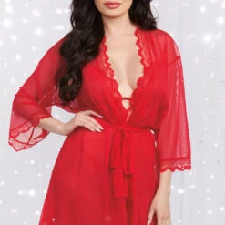 Dreamgirl Lingerie Rouge Chemise And Robe