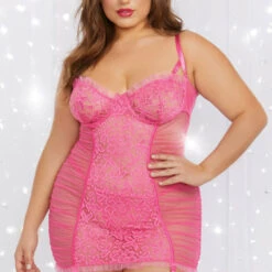 Dreamgirl Plus Size Pink Passion Chemise