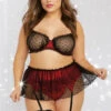 Dreamgirl Plus Size Sweet Dreams Bra And Garter Skirt