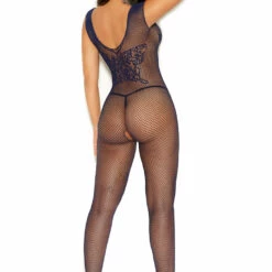 Elegant Moments Blue Butterfly Net Bodystocking