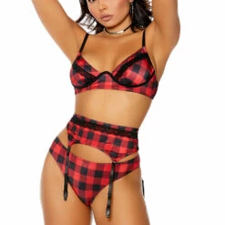 Elegant Moments Buffalo Plaid Bra Set 6 Elegant Moments Buffalo Plaid Bra Set